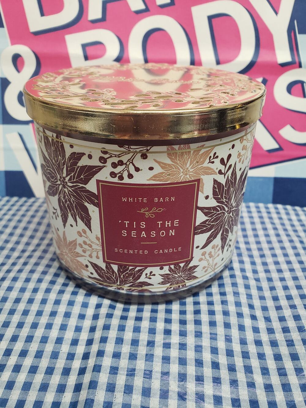 BBW Tis The Season Large 3 Wick Candle Holiday Home Fragrance Decor